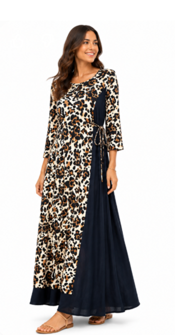 TANS TWO TONE LONG DRESS 005