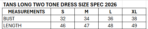 TANS TWO TONE LONG DRESS 005